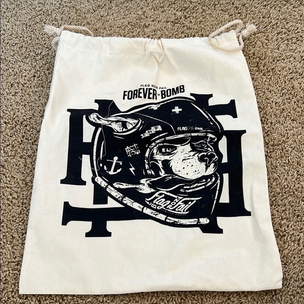 Flag nor fail White Drawstring Bag